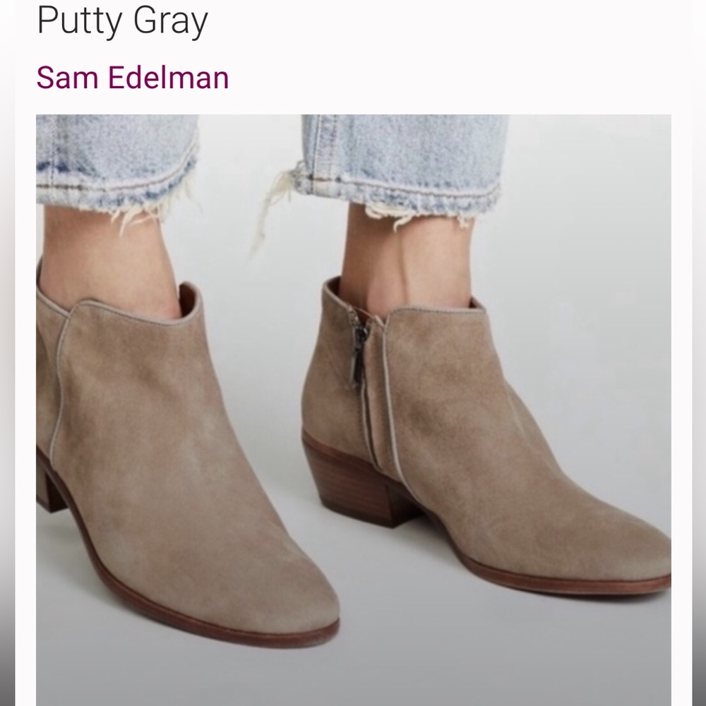 Sam Edelman size 10.5 taupe suede ankle booties